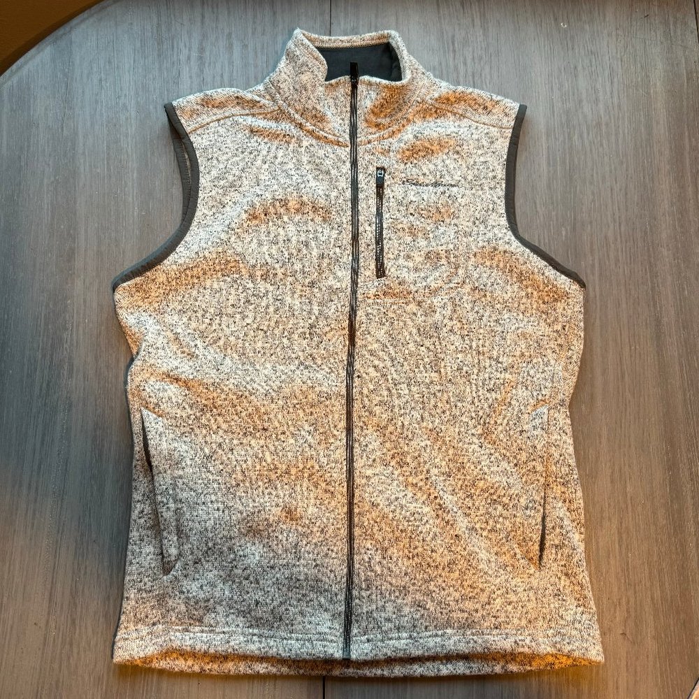 Eddie Bauer Convector Sweater Fleece Vest, Men's Small, Gray Heather